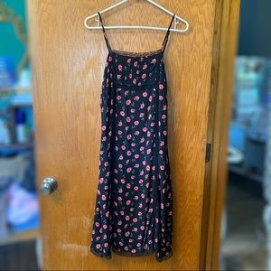 Forever 21 Black Floral Midi Dress